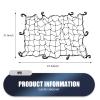 Hugwits 47" x 31" Bungee Cargo Net, Latex Heavy Duty Bungee Net, Stretchable Cargo Nets with 10 Adjustable Plastic Hooks, Universal for Most Cars (Black) view 2