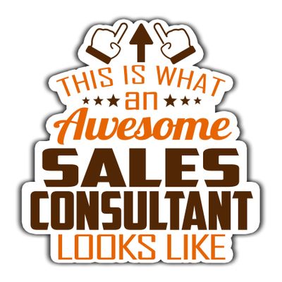 Sales Consultant Vinyl Sticker 3.5in, This is an Awesome Sales Consultant Look Like Stickers Gift for Coworker - Decal for Laptop, Phone Case, Tumbler, Mug, Bumpers, Toolboxes