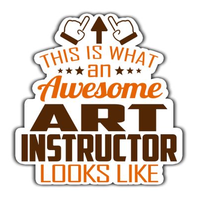 (4Pcs-2.5in) Art Instructor Vinyl Sticker, This is an Awesome Art Instructor Look Like Stickers Gift for Coworker - Decal for Laptop, Tumbler, Mug, Bumpers, Toolboxes