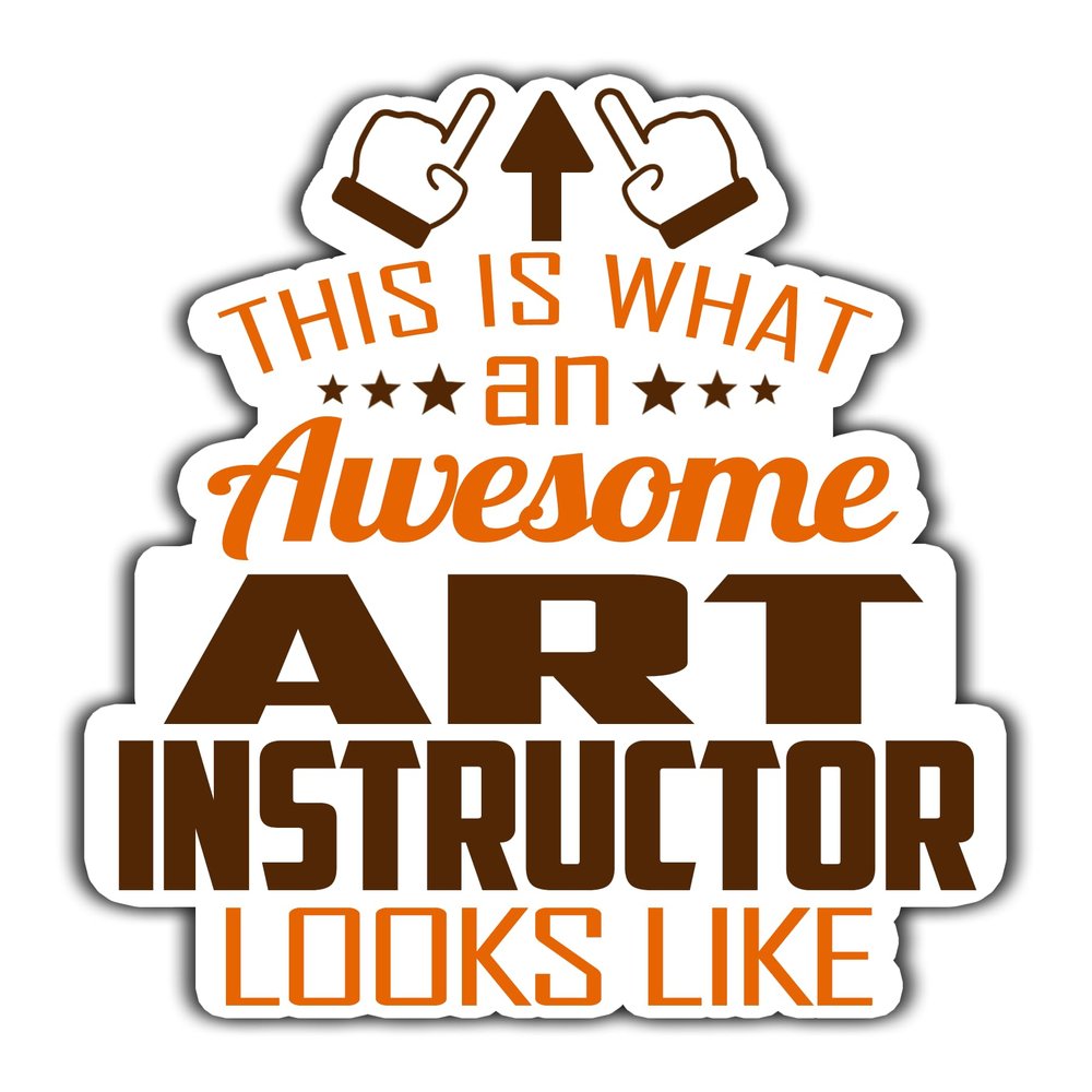 (4Pcs-2.5in) Art Instructor Vinyl Sticker, This is an Awesome Art Instructor Look Like Stickers Gift for Coworker - Decal for Laptop, Tumbler, Mug, Bumpers, Toolboxes