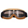 VFRCD Vintage Motorcycle Goggles: Anti-Scratc PC Lens & Soft Leather Frame, Windproof Dustproof Riding Glasses for Men Women (Yellow,Tea flakes) view 1