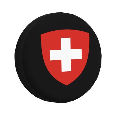 National Emblem of Switzerland Spare Tire Cover Trailer Tire Covers for Truck SUV Camper Vehicle Wheel Cover Waterproof Sun Dust Protection