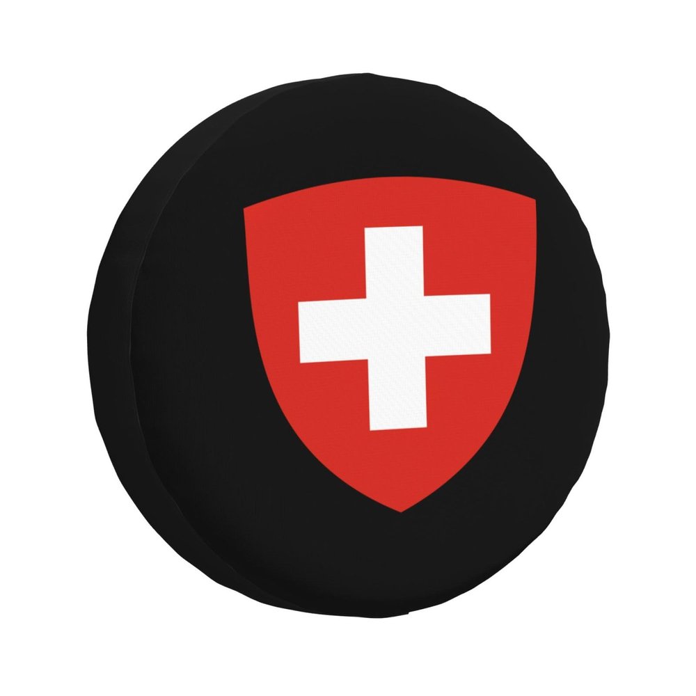 National Emblem of Switzerland Spare Tire Cover Trailer Tire Covers for Truck SUV Camper Vehicle Wheel Cover Waterproof Sun Dust Protection