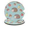 JOJOART 2 Pack Car Cup Holder Coasters Cute Hedgehogs Fruits Mushrooms Universal Fit 2.6 Inch, Decorative Wooden Inserts for Vehicle Interior Accessories Gift for Men Women view 1
