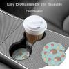 JOJOART 2 Pack Car Cup Holder Coasters Cute Hedgehogs Fruits Mushrooms Universal Fit 2.6 Inch, Decorative Wooden Inserts for Vehicle Interior Accessories Gift for Men Women view 4