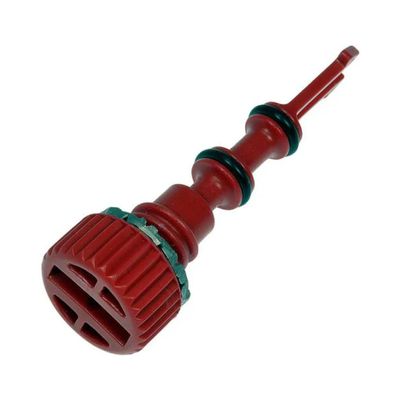 KarParts360 For Dodge Grand Caravan 2009-2020 Radiator Drain Cock | Plastic And Steel Material | Red | Coarse Thread Type | M11 Thread Size | With Washer | Replacement For 5000185, 5140661AA