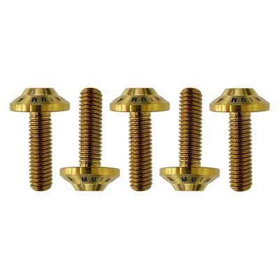 Arashi Front Brake Disc Rotor Mounting Bolts for Suzuki DRZ400SM 2005-2024, RM125X 1999-2000, RM125 2000-2008, RM250 2000-2005 Titanium Tapered Torx Screws M6x20 6 Pcs