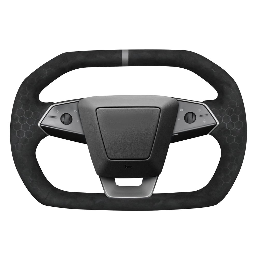 MEWANT Stitch On Custom Fit Steering Wheel Cover for Tesla Cybertruck