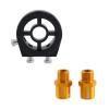 Modengzhe Oil Filter Cooler Sandwich Plate,Universal Car Aluminum Alloy Oil Filter Cooler Sandwich Thread Plate Adapter with 1/8" NPT Oil Pressure Adapter,Black view 2