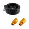 Modengzhe Oil Filter Cooler Sandwich Plate,Universal Car Aluminum Alloy Oil Filter Cooler Sandwich Thread Plate Adapter with 1/8" NPT Oil Pressure Adapter,Black view 4