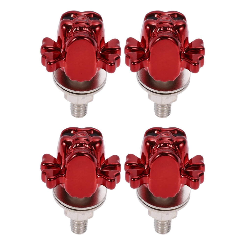 Partuto Universal Motorcycle M6 License Plate Screws Cover 38mm Anti Theft License Plate Screw Frame Bolt Kit Aluminum Alloy Red 4 Pcs