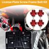 Partuto Universal Motorcycle M6 License Plate Screws Cover 38mm Anti Theft License Plate Screw Frame Bolt Kit Aluminum Alloy Red 4 Pcs view 2