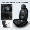 QUFEI Car Seat Covers for Explorer,for Ford Explorer 1993-2025 2026,Leather Front Seat Covers,Airbag-Compatible Car Seat Protectors,Waterproof Seat Cover for Cars(Black+Blue,2PCS Only) view 2