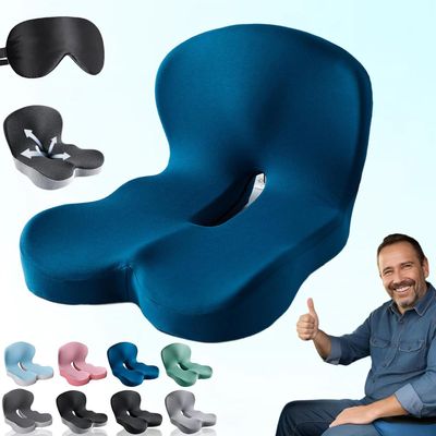Orthopedic Seat Cushion - Lumbar Support Memory Foam for Truck, Bus, Van - Large Size - Comfortable, Non-Slip, Ergonomic, for Drivers (Color D)