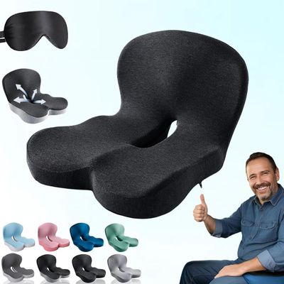 Orthopedic Seat Cushion - Lumbar Support Memory Foam for Truck, Bus, Van - Large Size - Comfortable, Non-Slip, Ergonomic, for Drivers (Color B)