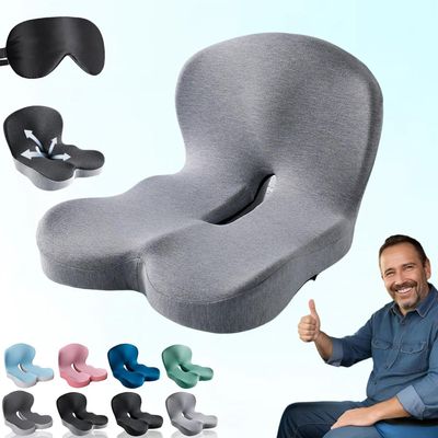 Orthopedic Seat Cushion - Lumbar Support Memory Foam for Truck, Bus, Van - Large Size - Comfortable, Non-Slip, Ergonomic, for Drivers (Color E)