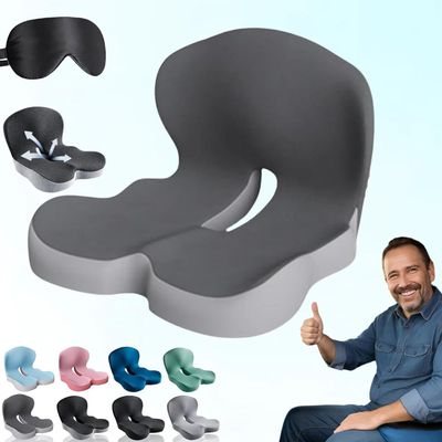 Orthopedic Seat Cushion - Lumbar Support Memory Foam for Truck, Bus, Van - Large Size - Comfortable, Non-Slip, Ergonomic, for Drivers (Color F)