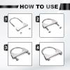 HARFINGTON U Bolt Muffler Exhaust Clamp 76mm/2.99" 304 Stainless Steel U-Bolt Clamps Muffler Tip Hook Saddle Exhaust Clip for Tip Pipes Connection view 4