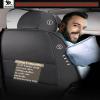 Qihtldsy Car Seat Covers Full Set for Ford Focus 2025 Vehicles, Universal Fit for Most Cars Front&Rear Seat Protector, 5 Seats Waterproof Leather Seat Cushion - Black view 3