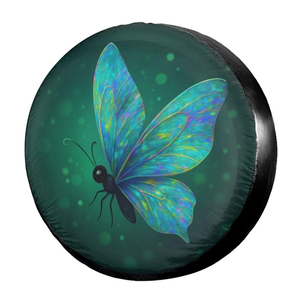 Foruidea Dragonfly Spare Tire Cover Dust-Proof Wheel Tire Cover Fit Trailer, RV, SUV and Many Vehicle 15 Inch