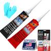 RTV Silicone Gasket Maker - High Temp 590F Oil Resistant, Black - Professional Formula for Engine Oil Pan, Valve Cover, Transmission Housing - Non-Corrosive, Fast, No Drip Application (Black+Red) view 1