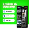 RTV Silicone Gasket Maker - High Temp 590F Oil Resistant, Black - Professional Formula for Engine Oil Pan, Valve Cover, Transmission Housing - Non-Corrosive, Fast, No Drip Application (Black+Red) view 2
