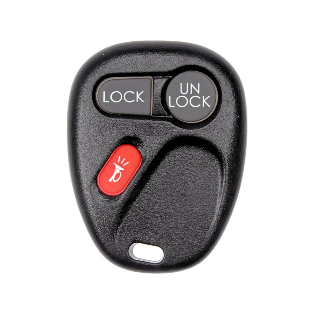 KarParts360 For Chevy Silverado 1500 HD/Silverado 2500 HD 2001 2002 Keyless Remote Case | Plastic Material | Black | Lock/Unlock/Panic Button Functions | 3 Buttons | Replacement For 15042968, 15732803
