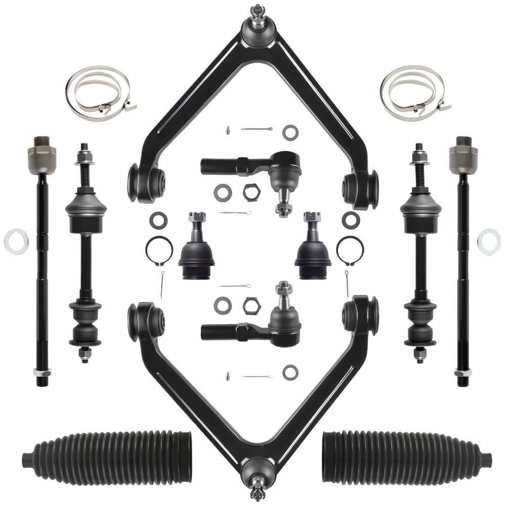 TUUMOND Front Upper Control Arm with Ball Joint Fit for Dodge Ram 1500 2002 2003 2004 2005 2WD/ RWD; Excludes Extended Crew Cab Or Mega-Cab Models; 5-Lug Models-12 PCS Suspension Kit K7424, K7411
