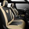 Conjie Fit lmpala Car Seat Covers Compatible with Chevrolet/Chevy lmpala 2014-2019 2020 - Premium Leather Waterproof Breathable All-Weather Seat Cushion Protecto (2 Front Seat Beige&Black) view 1