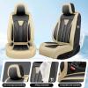 Conjie Fit lmpala Car Seat Covers Compatible with Chevrolet/Chevy lmpala 2014-2019 2020 - Premium Leather Waterproof Breathable All-Weather Seat Cushion Protecto (2 Front Seat Beige&Black) view 2
