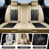 Conjie Fit lmpala Car Seat Covers Compatible with Chevrolet/Chevy lmpala 2014-2019 2020 - Premium Leather Waterproof Breathable All-Weather Seat Cushion Protecto (2 Front Seat Beige&Black) view 3