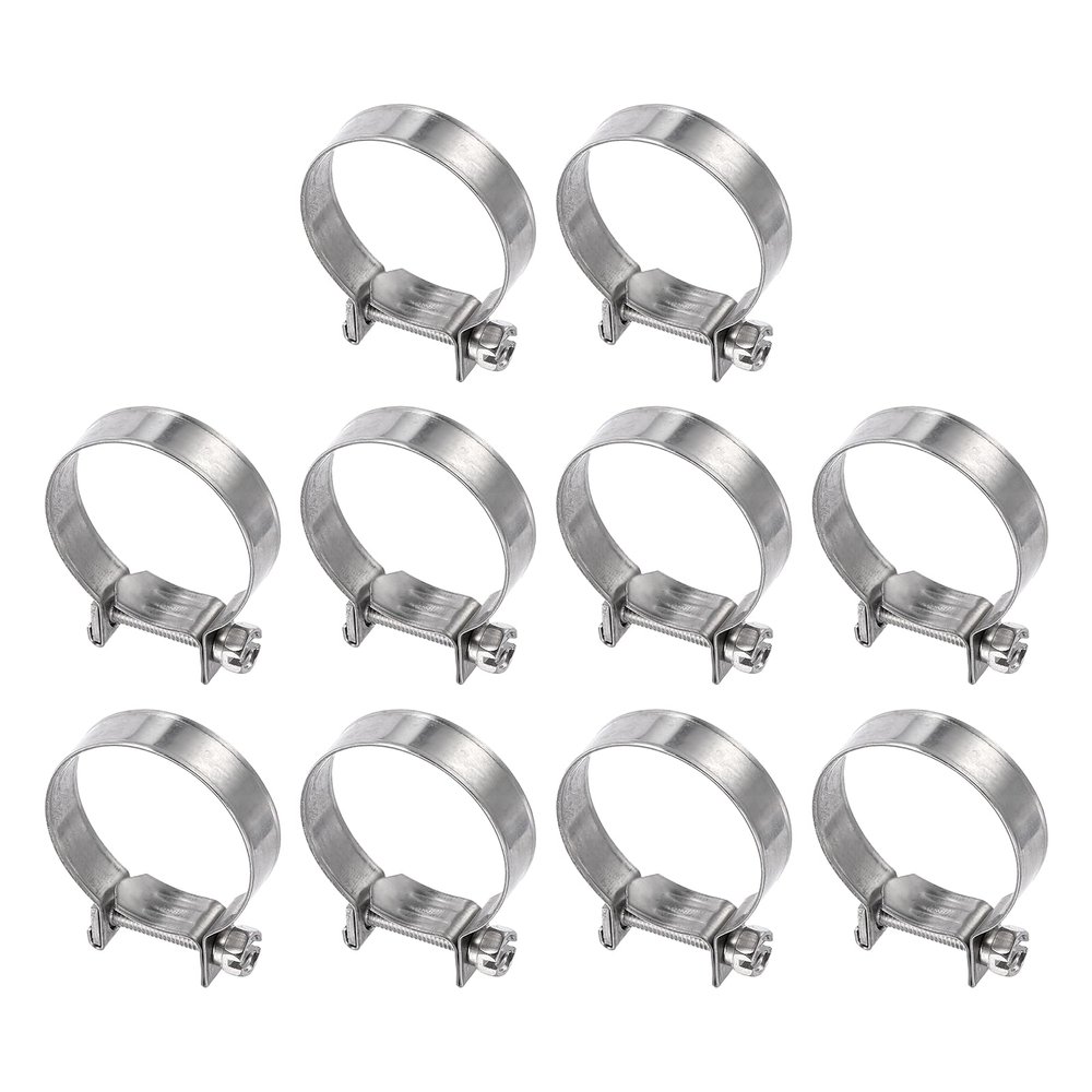 HARFINGTON 10pcs Fuel Injection Hose Clamp 29-31mm Adjustable 304 Stainless Steel Mini Gas Line Hose Clamp for Automotive Agriculture Plumbing Diesel Petrol Pipe