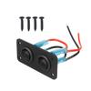Sandfren Car 2 Gang Rocker Toggle Switch Panel, DC 12V 10A LED Round Lighted ON Off SPST Switch Control, Waterproof Automotive Toggle Switches, Universal for SUV Camper Trailer Truck view 1