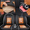 TENDER GLOW Car Seat Covers for Nissan Cube 2009-2014, Waterproof Soft Breathable PU Leather 5-Seats Covers with Storage PocketsFull Set with Pillow,Black Orange view 3