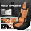 TENDER GLOW Car Seat Covers for Nissan Cube 2009-2014, Waterproof Soft Breathable PU Leather 5-Seats Covers with Storage PocketsFull Set with Pillow,Black Orange view 4