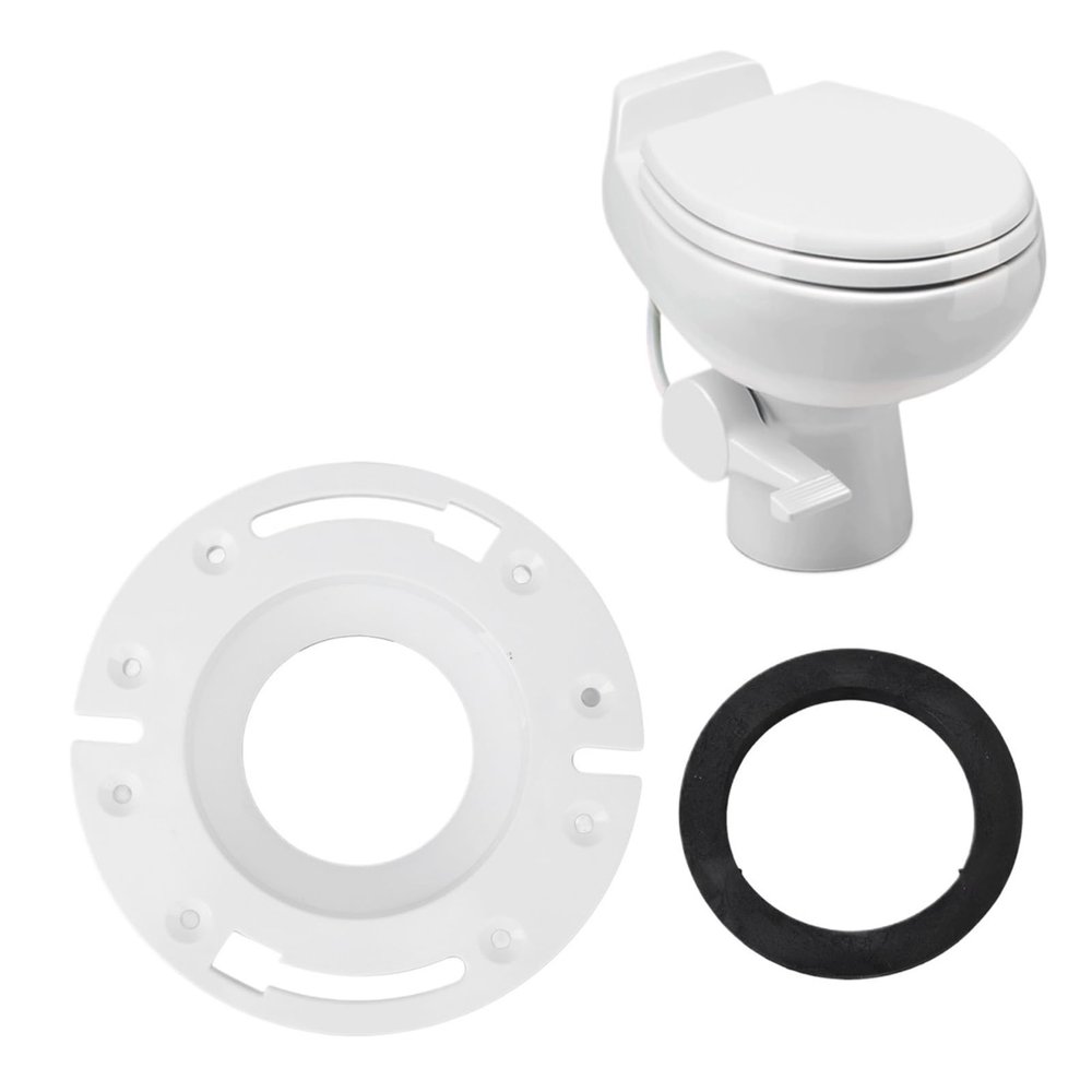 UXALoH6 RV Toilet Flange Kit 3inch RV Toilet Flange Replacement Kit, Floor - Easy Install for Motorhome Toilets