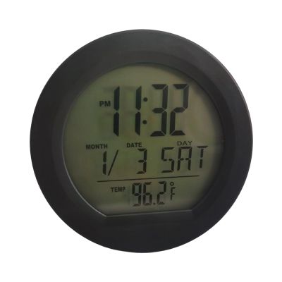 Car Clock,Solar Automotive Dash Clock Calendar - LED Temperature Tester,for Classroom Travel Table Bedside Fridge RV Shop Stove