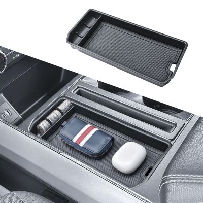 EDBETOS Center Console Tray for Ford F150 2021-2024 2025 2026 Adapter Pocket Insert Tray, F150 Cubby Cover Hidden Secret Storage w/Coin Holder (Fits Driver's Side Pocket,Not Fit Model w/Gear Lever)