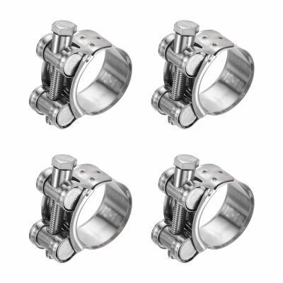 HARFINGTON 4pcs T-Bolt Hose Clamp 29-31mm (1.14-1.22") 304 Stainless Steel Adjustable Intake Radiator Pipe Clamps for Automotive Plumbing Industrial Pipes