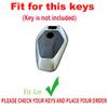 TECART Leather Key Fob Cover Compatible with BMW Motorcycle R1300GS R1300 R 1300 Big GS 1300GS 2025 R1250GS R1250 ADV Key Protective Cover Keychain Accessories Dark blue view 2