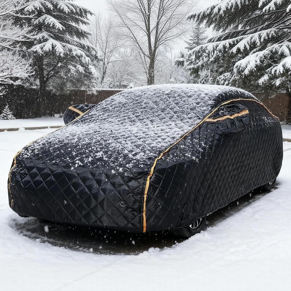Hail Protector Car Cover Custom Fit for Benz SL-Class SL63 Multi-Layer Thickened Outdoor Car Cover Heavy Duty Waterproof Dust Snow Breathable Soft Lining Full Exterior Cover with Storage Bags-Black