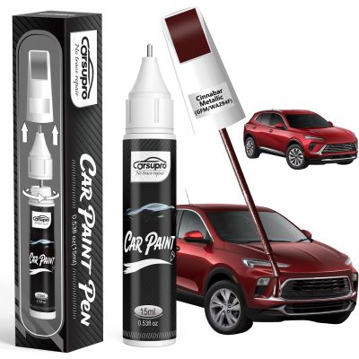 Cinnabar Metallic(GFM/WA294F) for Buick Touch Up Paint Pen, 2 in 1 Car Scratch Remover with Pen Tip and Brush, Precise Color Match for Car Paint Scratch Repair, Quickly and Easily Fix Chips and Nicks