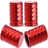 MEAJOO 4-Pack Tire Valve Stem Caps - Metal Air Caps with Plastic Liner, Corrosion Resistant & Leak-Proof for Car, Truck, SUV, Motorcycle and Bike - Red view 1