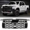 PENSUN Front Bumper Grille for 2022 2023 Chevrolet Silverado 1500 ZR2, OEM Style Black ABS Replacement Grill Assembly, Durable Front End Upgrade, Easy Installation view 1