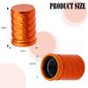 MEAJOO 4-Pack Tire Valve Stem Caps - Metal Air Caps with Plastic Liner, Corrosion Resistant & Leak-Proof for Car, Truck, SUV, Motorcycle and Bike - Orange view 2