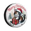 Christmas Spare Tire Cover Christmas Cat Wheel Protectors Weatherproof Universal Wheel Cover Fit for Rv SUV Travel Trailer Camper Truck 17 Inch view 1
