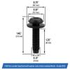 M8 Torx Screw Bolts Replacement for Jeep Wrangler JK 2007-2018 - Pillars, Windshield Frame, Hinges, Hard Full Doors, Hard Door Hinges, Half Doors, Roll Bar - 06508953AA (6 Pack) view 3