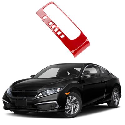 FFIHTY Compatible with 2016 2017 2018 2019 2020 2021 Honda Civic 10th Generation Interior Accessories Car Center Console Shift Lever Gear Frame Decorative Panel - ABS Decal Sticker (Red)