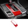 FFIHTY Compatible with 2016 2017 2018 2019 2020 2021 Honda Civic 10th Generation Interior Accessories Car Center Console Shift Lever Gear Frame Decorative Panel - ABS Decal Sticker (Red) view 2