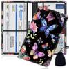 Car Registration and Insurance Card Holder with Magnetic Shut, PU Leather Driver License Vehicle Document, Car Wallet Case for Men & Women, Watercolor Butterflies Auto Glove Box Paperwork Organizer view 1